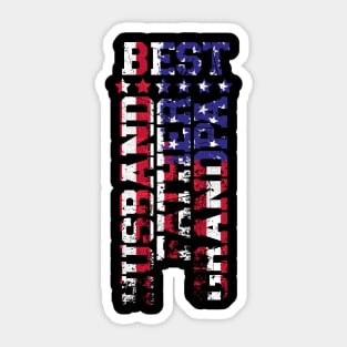 Best Husband Father Grandpa US Flag 4. July Gift Sticker